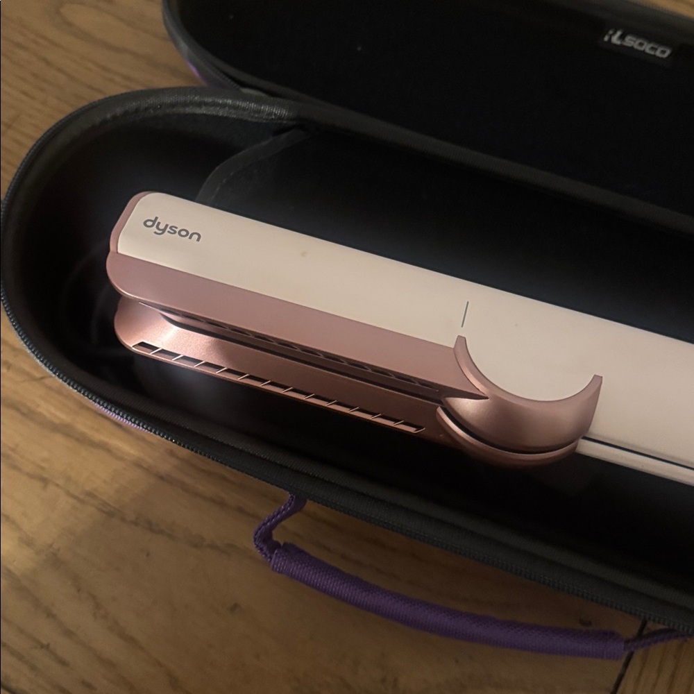 Dyson Airstrait Straightener Ceramic Pink Rose Gold LIKE NEW with Travel Case